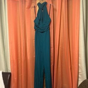 key hole turquoise romper. , open back